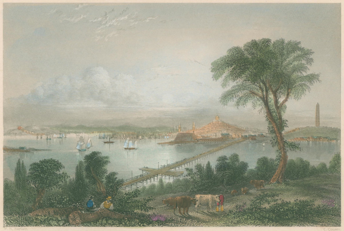 Bartlett, W.H. “Boston, and Bunker Hill, (From the East