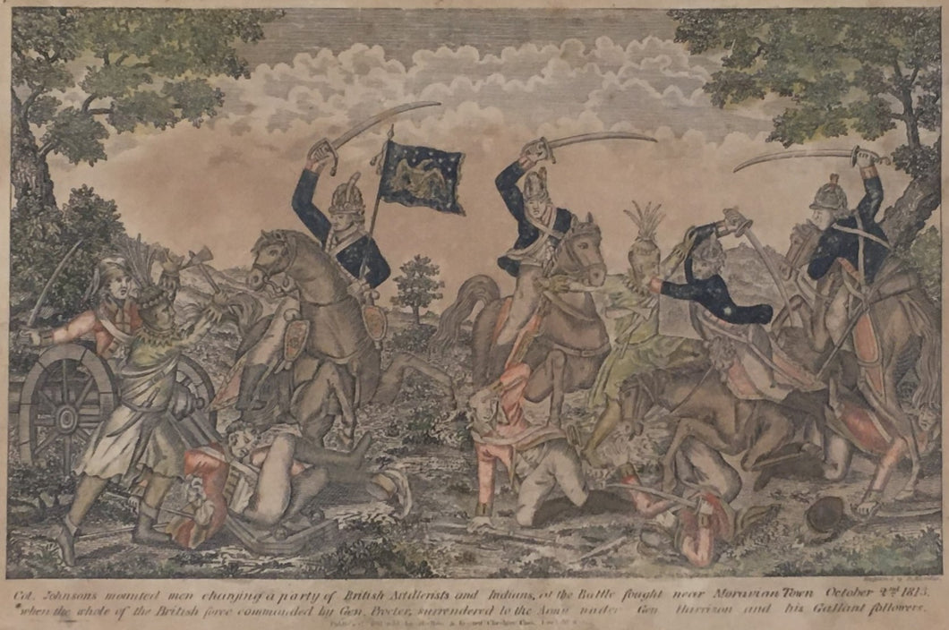 Unattributed.  “Col. Johnsons Mounted Men Charging a Party of British Artillerists and Indians...