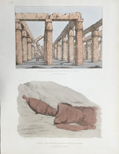 Load image into Gallery viewer, Belzoni, Giovanni Battista.  Plates 28 & 31  “Colossal Head Discovered in the Ruins of Carnak; View of the Interior of the Temple of Carnak”