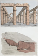 Load image into Gallery viewer, Belzoni, Giovanni Battista.  Plates 28 & 31  “Colossal Head Discovered in the Ruins of Carnak; View of the Interior of the Temple of Carnak”