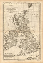 Load image into Gallery viewer, Bonne, Rigobert “Carte des Isles Britanniques contenant les Royaumes D'Angleterre, D'Ecosse et D'Irlande”
