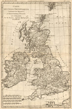 Load image into Gallery viewer, Bonne, Rigobert “Carte des Isles Britanniques contenant les Royaumes D'Angleterre, D'Ecosse et D'Irlande”