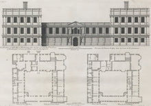 Load image into Gallery viewer, Jones, Inigo “The Elevation of Castle Asby in Northamptonshire, the Seat of Rt. Honble the Earl of Northampton, / Plan of the first Story / Plan of the Second Story" Pl. 8.