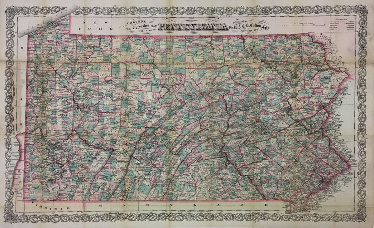 Colton, G.W. & C.B. “Colton's New Township Map Of The State Of Pennsyl ...