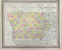 Load image into Gallery viewer, Thomas, Cowperthwait & Co. "A New Map of the State of Iowa"