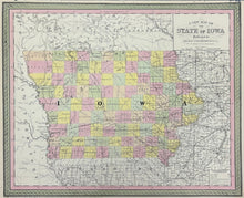 Load image into Gallery viewer, Thomas, Cowperthwait & Co. "A New Map of the State of Iowa"