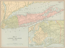 Load image into Gallery viewer, Cram, George &quot;Long Island with inset map of Brooklyn&quot;
