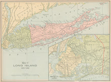 Load image into Gallery viewer, Cram, George "Long Island with inset map of Brooklyn"
