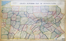 Load image into Gallery viewer, Cram, George F.  "Cram's Superior Map of Pennsylvania"