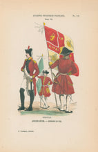 Load image into Gallery viewer, Philippoteaux, Felix Plate 116. "Berwick. Officier en 1789. - Enseignes en 1745."