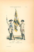 Load image into Gallery viewer, Philippoteaux, Felix Plate 66. "Dauphin. Fusilier en 1789. - Perche. Porte-Drapeau en 1789"