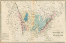 Load image into Gallery viewer, Hinton, John H.  “A Geological Map of the United States" From John H. Hinton’s "The History and Topography of the United States of America"