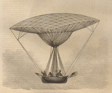 Load image into Gallery viewer, Unattributed "The 'Atlantic' Balloon in which the Voyage from St. Louis will be made."/"Cutting Loose, in Case the Balloon falls into the Sea" & "The 'Nineteenth Century' Balloon for the Voyage from San Francisco."/"Gage's Patent Halyard Kedging Disc."