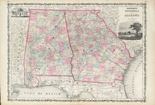 Load image into Gallery viewer, Johnson, A.J. "Johnson's Georgia and Alabama" 1860