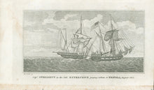 Load image into Gallery viewer, Cornè, Michele Felice “Capt. Sterrett in the Schr. Enterprise paying tribute to Tripoli, August 1801.”  From Horace Kimball’s &quot;The Naval Temple…&quot;
