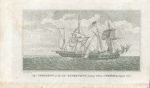 Load image into Gallery viewer, Cornè, Michele Felice “Capt. Sterrett in the Schr. Enterprise paying tribute to Tripoli, August 1801.”  From Horace Kimball’s "The Naval Temple…"