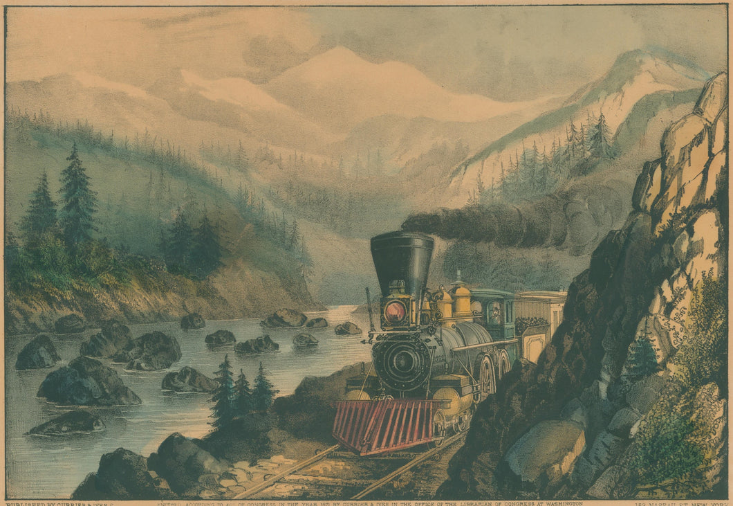 Currier & Ives  “The Route to California. Truckee River Sierra-Nevada”