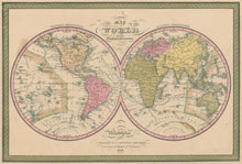 Load image into Gallery viewer, Mitchell, S.A. "A New Map of the World on the Globular Projection by H.S. Tanner."