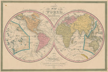 Load image into Gallery viewer, Mitchell, S.A. "A New Map of the World on the Globular Projection by H.S. Tanner."