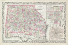Load image into Gallery viewer, Mitchell, S. Augustus “County Map of the States of Georgia and Alabama”