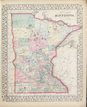 Load image into Gallery viewer, Mitchell, S. Augustus Jr.  “County Map of Minnesota” 1867
