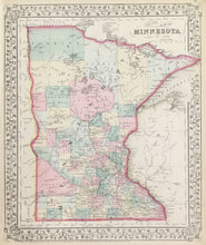 Load image into Gallery viewer, Mitchell, S. Augustus Jr.  “County Map of Minnesota” 1867