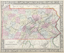 Load image into Gallery viewer, Gamble, W.H.  "County Map of the State of Pennsylvania"