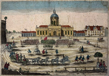 Load image into Gallery viewer, Unattributed  "Prospectus Ecclesiæ Cathedralis et Loci ad Stationes Mutandas Destinati Berolini. / Vista de la Yglesia Cathedral y de la Parada a Berlin"