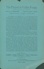 Load image into Gallery viewer, Publisher’s broadside advertising two prints: “First in Peace” & “The Prayer at Valley Forge.”
