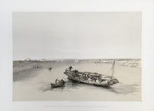 Load image into Gallery viewer, Roberts, David "Slave Boat on the Nile, View Looking towards the Pyramids of Dashour." From "Views in the Holy Land, Syria, Idumea, Arabia, Egypt and Nubia"