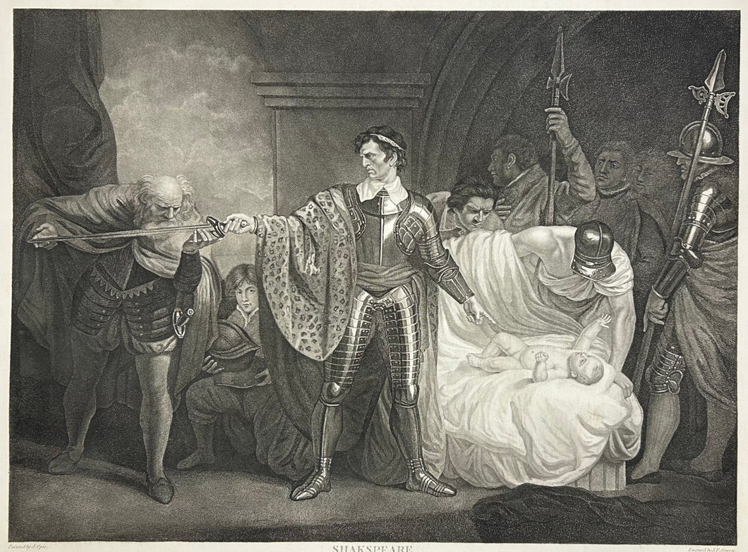 Opie, John Plate 35. “Winter’s Tale, Act II, Scene iii. A Palace. King, Antigonus, Infant, Lords & Attendants