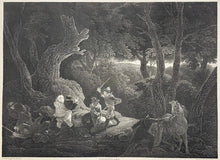 Load image into Gallery viewer, Farington, Joseph Plate 58. “First Part, King Henry IV, Act II, Scene ii. The Road by Gadshill. Prince Henry, Poins, Peto, Falstaff"