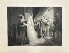 Load image into Gallery viewer, Hamilton, William Plate 90. “Cymbeline, Act I, Scene ii. Cymbeline’s Palace in Britain. Imogen, Posthumus, Cymbeline, Queen..."
