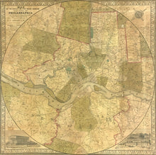 Load image into Gallery viewer, Sidney, J.C.  “Map of the Circuit of Ten Miles Around the City of Philadelphia&quot;
