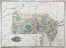 Load image into Gallery viewer, Tanner, Henry S.  "Map of Pennsylvania and New Jersey"
