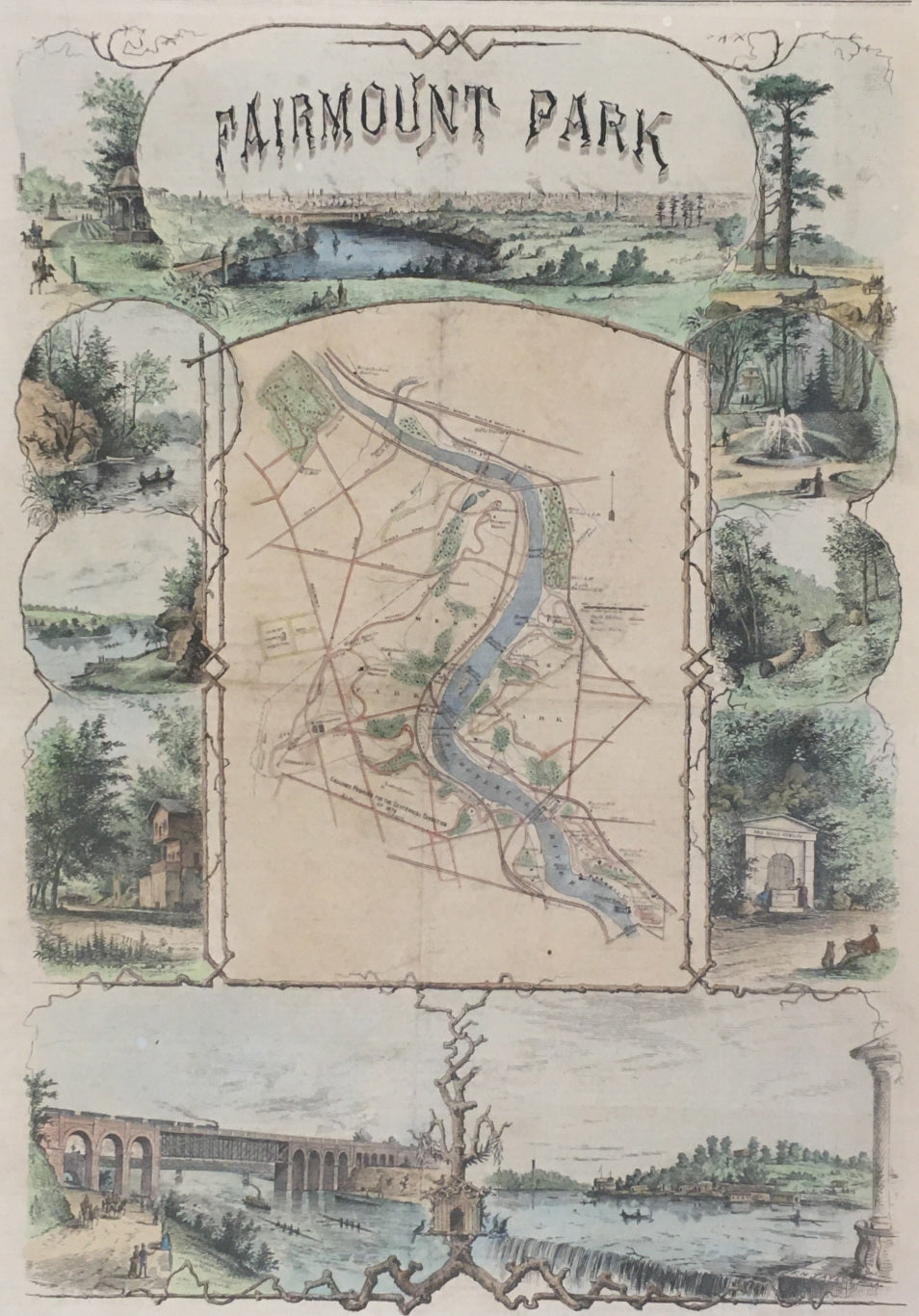 Taylor, Frank H. “Fairmount Park.  Scenes in Fairmount Park, Philadelphia with a Map Showing the Site of the Proposed Centennial Buildings”