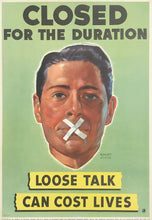 Load image into Gallery viewer, Scott, Howard “Closed for the Duration. Loose Talk Can Cost Lives”
