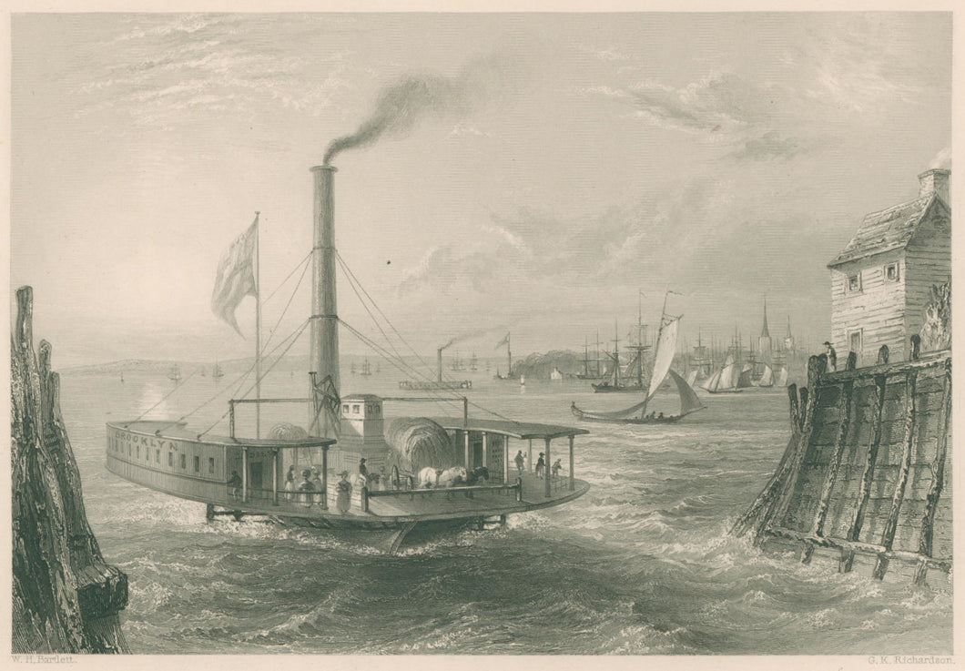 Bartlett, W.H.  “The Ferry at Brooklyn, New York”