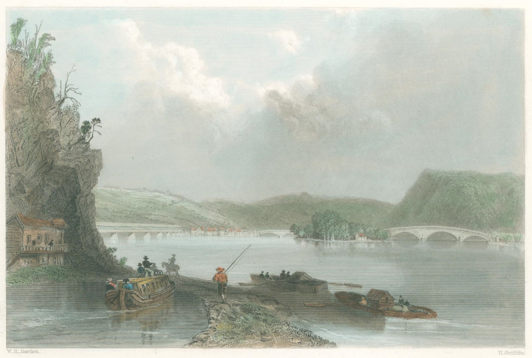 Bartlett, W.H.  “View of Northumberland (on the Susquehanna)” [near Williamsport, PA]