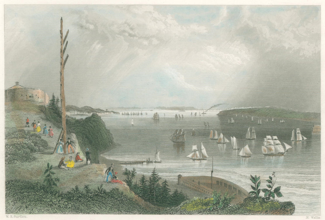 Bartlett, W.H.  “New York Bay (From the Telegraph Station)”