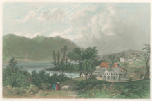 Load image into Gallery viewer, Bartlett, W.H. “Saw Mill and Log Cabins.” [Centre Harbor, NH]
