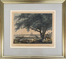 Load image into Gallery viewer, Birch, William  &quot;Frontispiece.  The City &amp; Port of Philadelphia, on the River Delaware from Kensington&quot; [framed]

