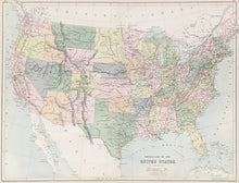 Load image into Gallery viewer, Bartholomew, J.   “General Map of the United States" 1879