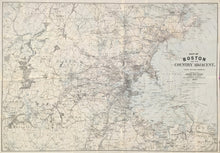 Load image into Gallery viewer, Walker, George H. "Map of Boston and the Country Adjacent. From Actual Surveys."