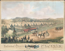 Load image into Gallery viewer, Benecke, Thomas after Otto Botticher  “National Guard 7th Regt. N.Y.S.M. at Camp Worth (Kingston, July 1855) forming for review and inspection by Inspector-General B. F. Bruce N.Y.S.M.”