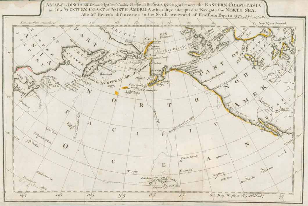 Carey, Mathew  “A Map of the Discoveries made by Captn.s Cook & Clerke in the Years 1778 & 1779 between the Eastern Coast of Asia and the Western Coast of North America . . .” (1795)