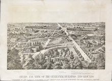 Load image into Gallery viewer, Bourquin, Frederick (after) "Birds Eye View of the Centennial Buildings and Grounds"