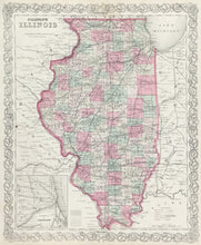Load image into Gallery viewer, Colton. G.W. & C.B.  "Colton's Illinois" 1866