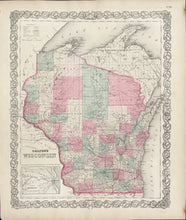 Load image into Gallery viewer, Colton, J.H. "Colton's Wisconsin" 1866