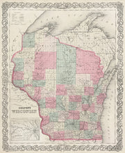 Load image into Gallery viewer, Colton, J.H. "Colton's Wisconsin" 1866